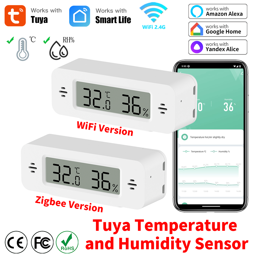 Smart Home Automation Kit - Tuya WiFi/Zigbee 온도 습도 센서 스마트