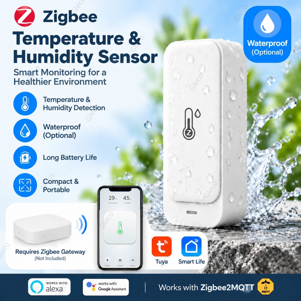 지그비(Zigbee) TUYA 방수 온도 및 습도 센서 - Smart Home Automation Kit 리뷰 및 가격