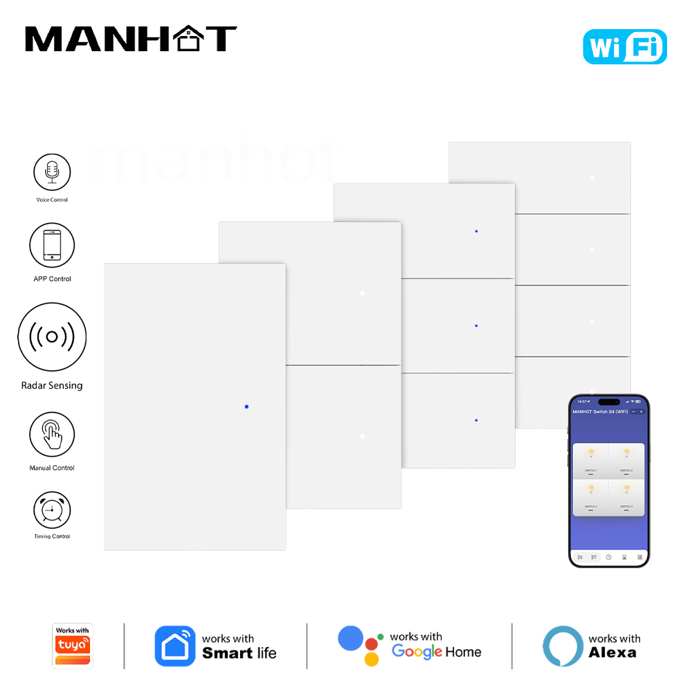 MANHOT Wi-Fi 스마트 조명 스위치 - 중성선  - Smart Light Switch Wifi 리뷰 및 가격
