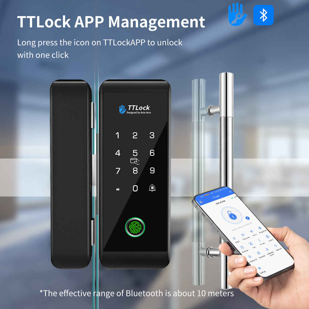 TTLOCK 스마트 유리문 잠금장치, 지문 인식 기능, - Smart Door Lock Wifi 리뷰 및 가격